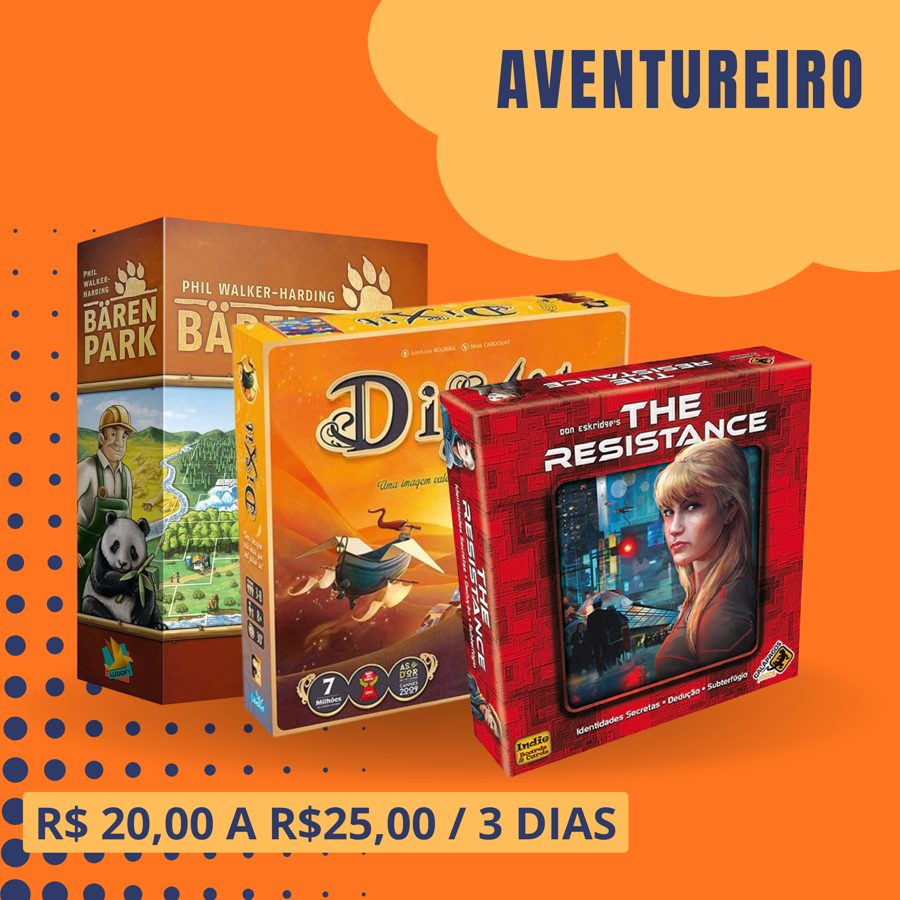 Categoria Aventureiro — jogos de R$ 20,00 a R$ 25,00 por 3 dias