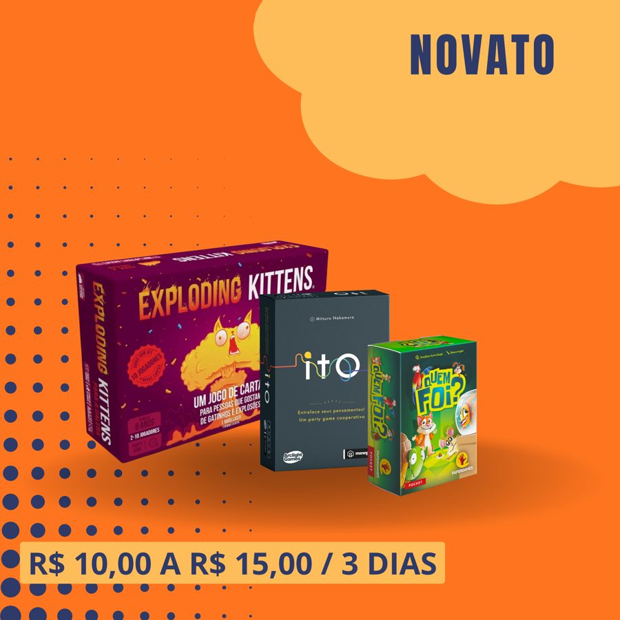 Categoria Novato — jogos de R$ 10,00 a R$ 15,00 por 3 dias